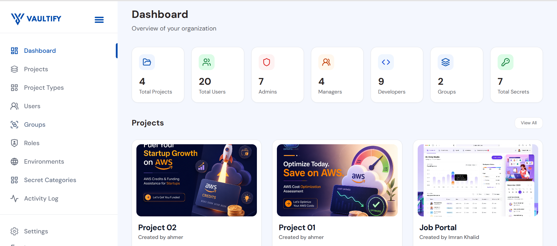 Vaultify Dashboard